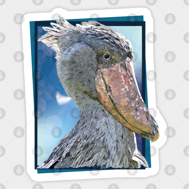 Shoebill Sticker by obscurite